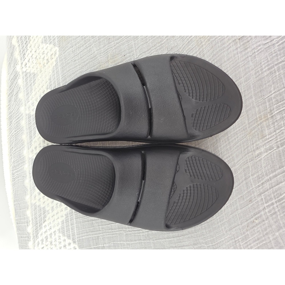 OOFOS OOahh Slide Sandals Black Recovery Footwear M7 W9 EU 40